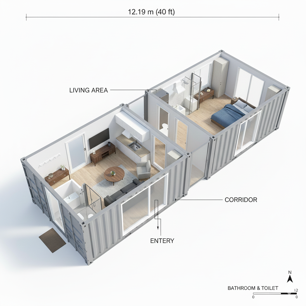 Prefabricated Container House Model 13 (1 container)